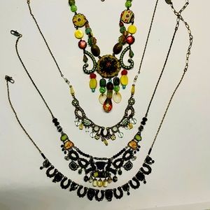 4 Ayala bar necklaces, artisan statement, multimedia lot H